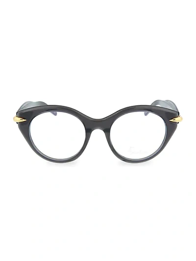 Shop Pomellato 50mm Round Optical Glasses In Black