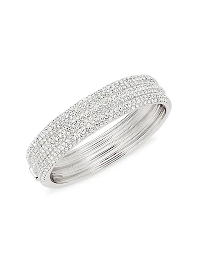 Shop Adriana Orsini 3-row Bombe Pav&eacute; Cubic Zirconia Cuff Bracelet