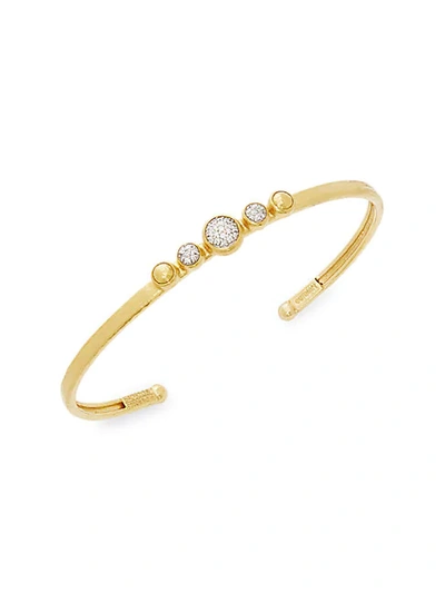Shop Gurhan Amulet Pav&eacute; 18k White Gold, 22k & 24k Gold & Diamond Cuff Bracelet