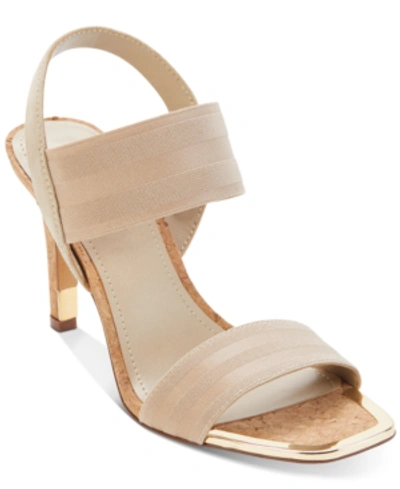 Shop Dkny Bryson Slingback Sandals In Ecru