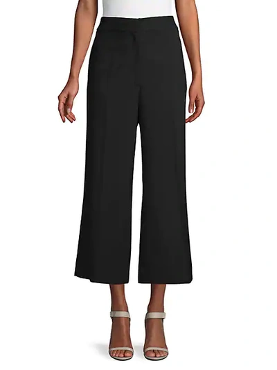 Shop St John Bella Cropped Wide-leg Trousers In Caviar