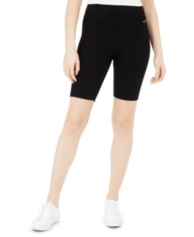 Shop Calvin Klein Jeans Est.1978 High-waist Ribbed Bike Shorts In Black