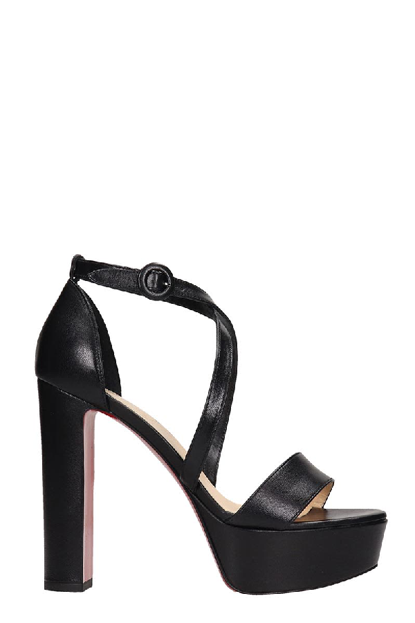 Christian Louboutin Loubi Bee Alta 130 Leather Platform Sandals In