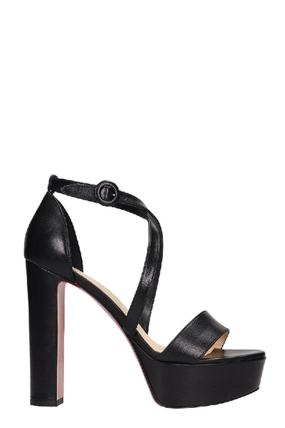Shop Christian Louboutin Loubi Bee Sandals In Black Leather