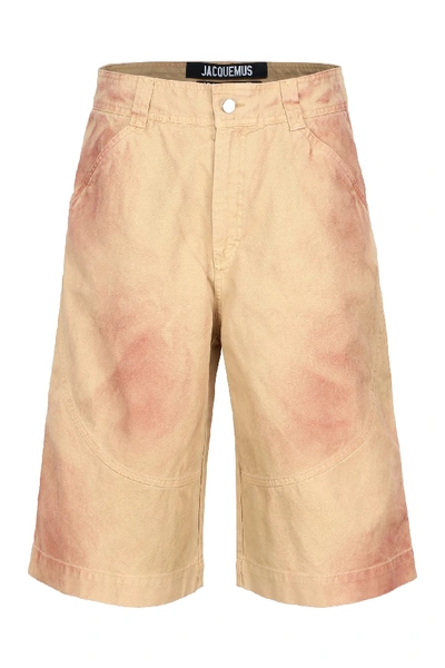 Shop Jacquemus Cotton Bermuda Shorts In Orange