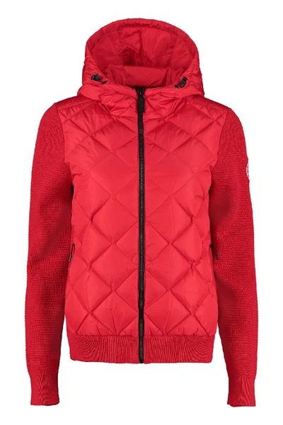 Shop Canada Goose Hybridge Hooded Wool Sweater In Red