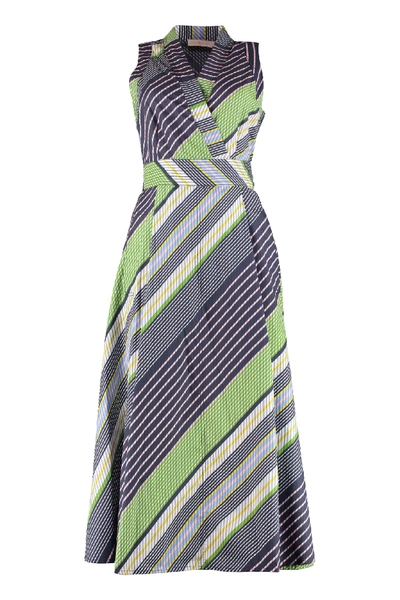 Shop Tory Burch Wrap Dress With Belt In Multicolor