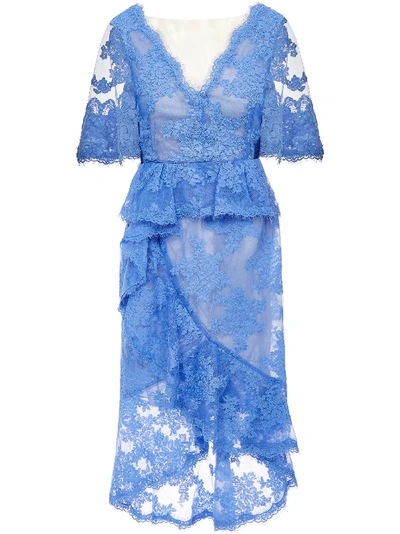 Shop Marchesa Dress In Light Blue