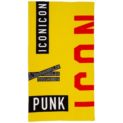 Shop Dsquared2 Vanille Beach Towels In Giallo