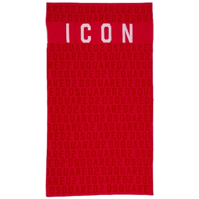 Shop Dsquared2 Vanille Beach Towels In Rosso