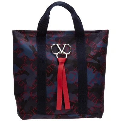 Shop Valentino Bright Red Handbags In Blu