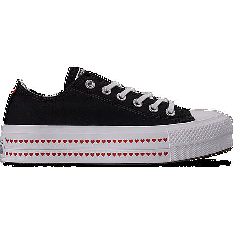 converse platform heart black trainers