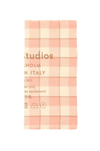 Shop Acne Studios Checked Scarf In Wheat Beige Pink (pink)