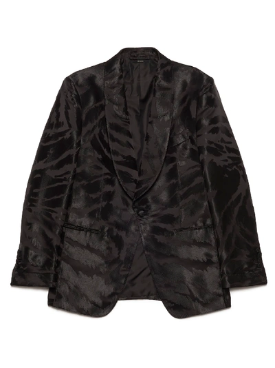 Shop Tom Ford Zebra Jacquard Blazer In Black