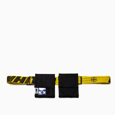 Shop Off-white Eq Two Pocket Fanny Pack Omkn012s20h59041 In Nero Giallo