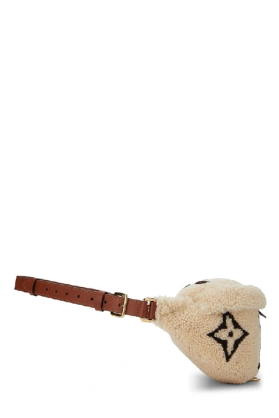 Pre-owned Louis Vuitton Natural Shearling Monogram Teddy Bumbag