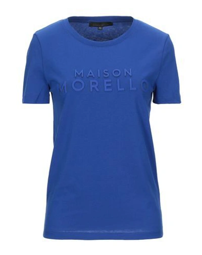 Shop Frankie Morello Woman T-shirt Blue Size S Cotton
