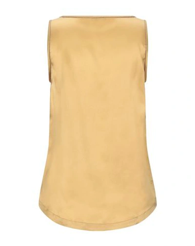 Shop Brunello Cucinelli Woman Top Ocher Size L Silk, Elastane, Brass In Yellow