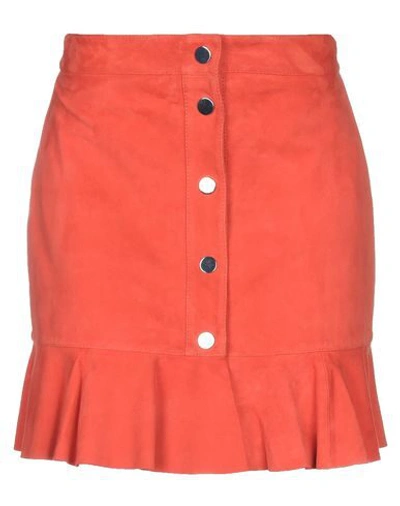 Shop Ganni Mini Skirts In Orange