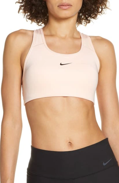 Shop Nike Swoosh Sports Bra In Wshcrl/black