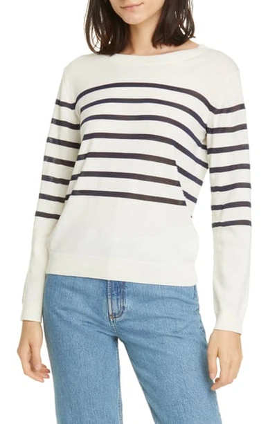 Shop Apc Cordelia Stripe Merino Wool Blend Sweater In Ecru