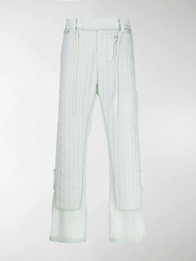 Shop Craig Green Quilted Panelled Trousers In Blue