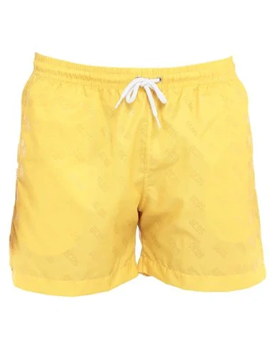 Shop Gcds Man Swim Trunks Yellow Size M Polyester