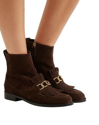 Tod's Ankle Boots In Dark Brown