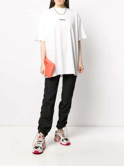 Shop Ader Error Mirrored Logo Print Boxy Fit T-shirt In White