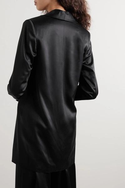 Shop La Collection Amandine Silk-satin Blazer In Black