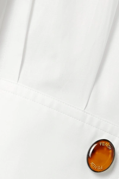 Shop Fendi Cotton-poplin Shirt In White