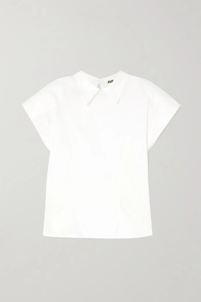 Shop Avavav Cotton-blend Blouse In White