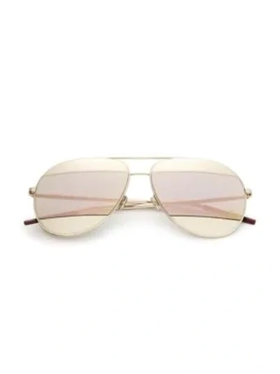 Shop Dior Split1 59mm Metal Aviator Sunglasses In Rose Gold