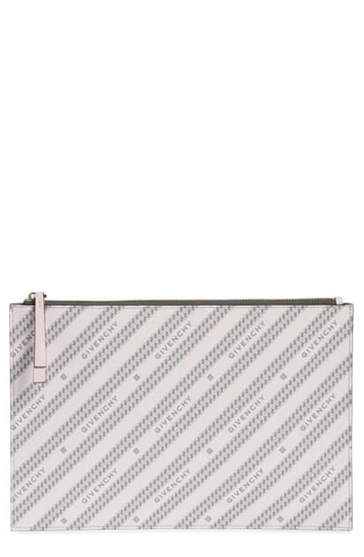 Shop Givenchy Print Canvas Pouch In Pink