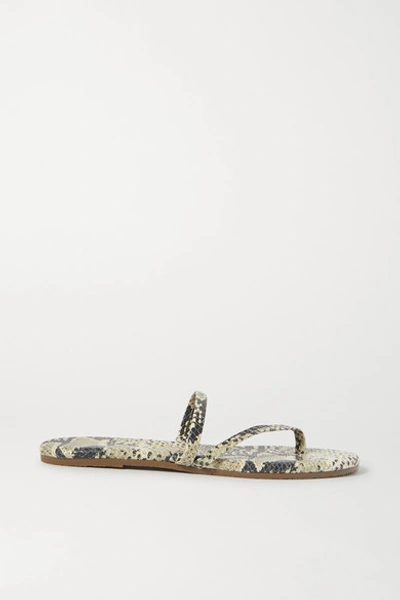 Shop Tkees Sarit Snake-effect Leather Sandals In Snake Print
