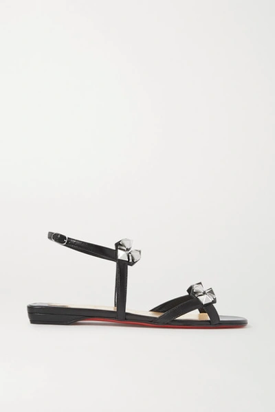 Shop Christian Louboutin Galerietta Studded Leather Sandals In Black