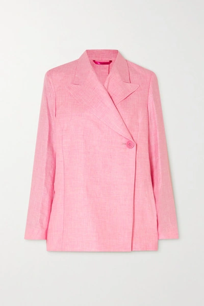 Shop Remain Birger Christensen Vivi Linen Blazer In Pink