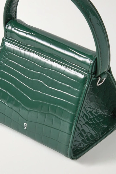 Shop Gu De Play Mini Croc-effect Leather Tote In Emerald
