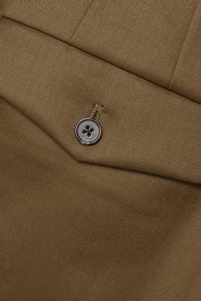 Shop Commission Pleated Wool-twill Shorts In Brown