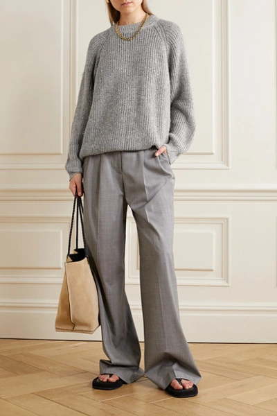 Shop Lauren Manoogian Shaker Knitted Sweater In Light Gray