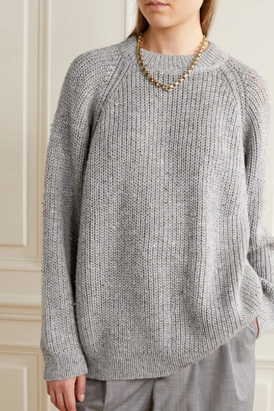 Shop Lauren Manoogian Shaker Knitted Sweater In Light Gray