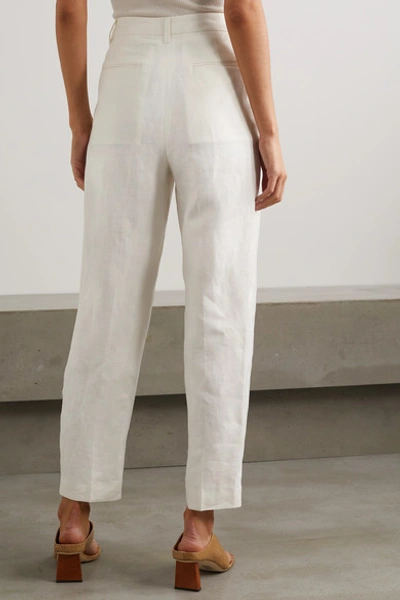 Shop Remain Birger Christensen Paris Linen Tapered Pants In Cream