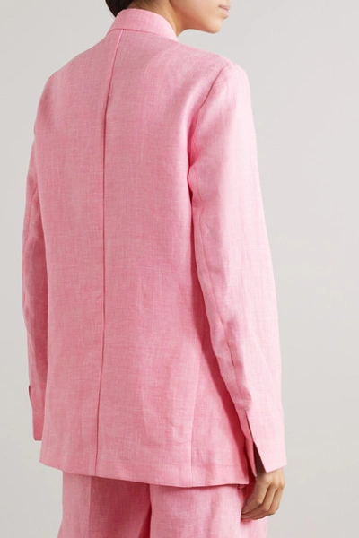 Shop Remain Birger Christensen Vivi Linen Blazer In Pink