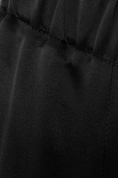 Shop La Collection Christine Silk-satin Wide-leg Pants In Black