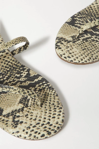 Shop Tkees Sarit Snake-effect Leather Sandals In Snake Print