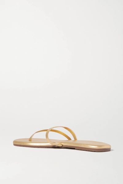 Shop Tkees Sarit Metallic Leather Sandals In Gold