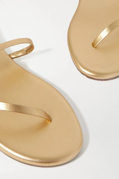Shop Tkees Sarit Metallic Leather Sandals In Gold