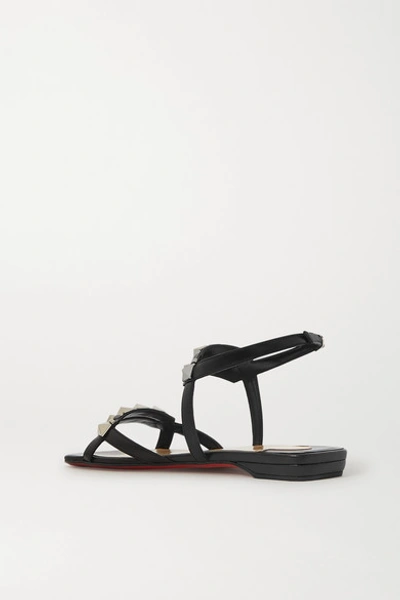 Shop Christian Louboutin Galerietta Studded Leather Sandals In Black