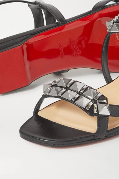 Shop Christian Louboutin Galerietta Studded Leather Sandals In Black