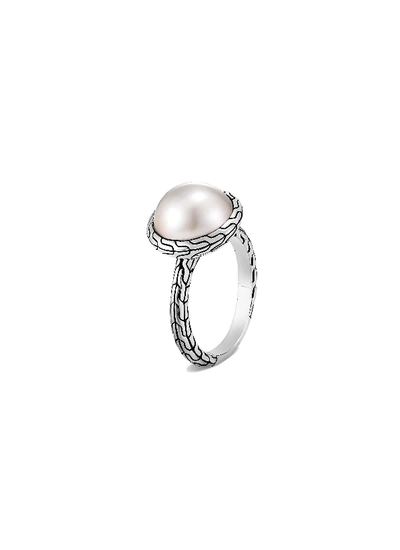 Shop John Hardy 'classic Chain' Freshwater Pearl Sterling Silver Ring